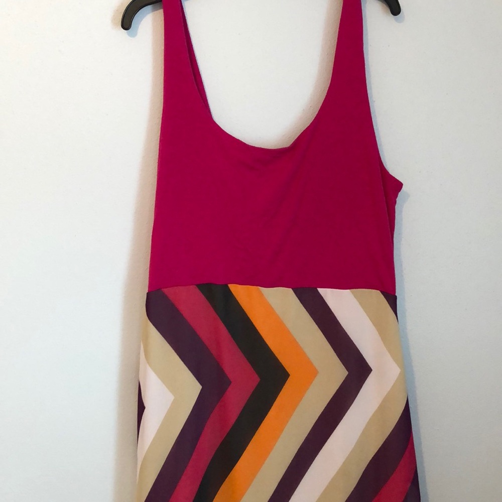One World 🌺 Maxi Dress Hot Pink with Stripes
